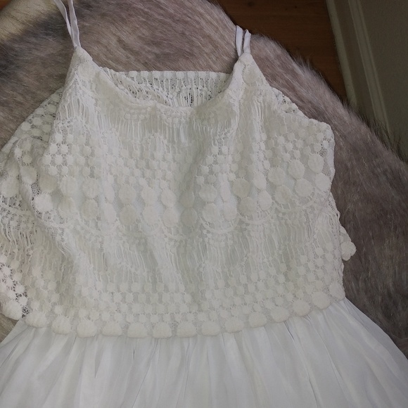 Charlotte Russe | mini white Grecian boho dress summer vacation juniors medium - Picture 3 of 8